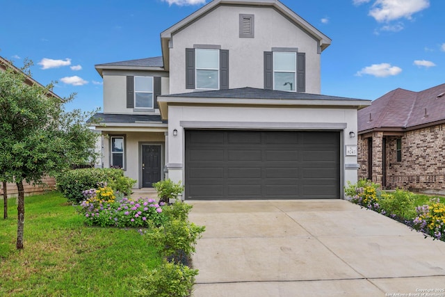 8243 Phantom, San Antonio, TX 78253 - view of front property featuring a garage and a front yard