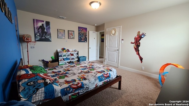 bedroom with carpet floors