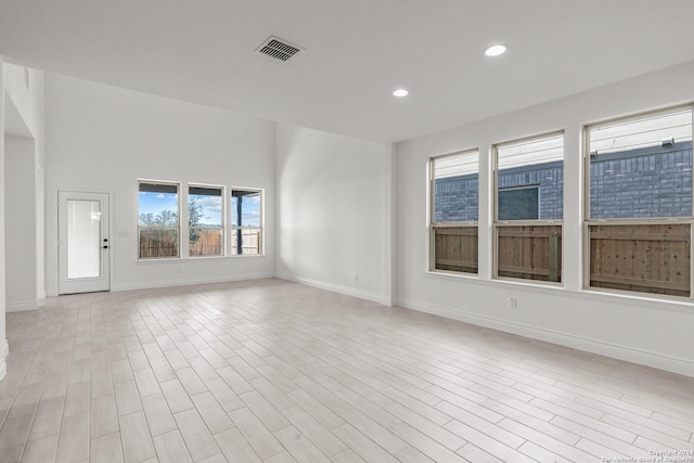 empty room featuring light wood-type flooring