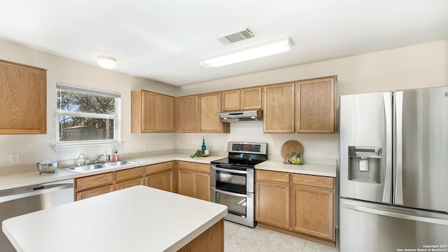 kitchen featuring stainless steel appliances and sink