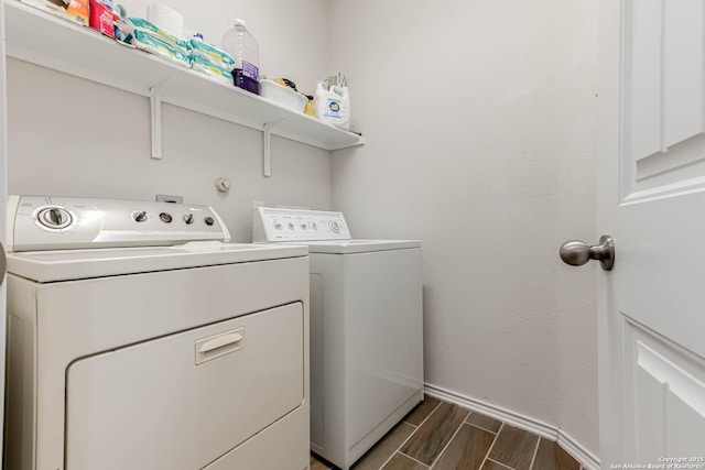 laundry area featuring independent washer and dryer