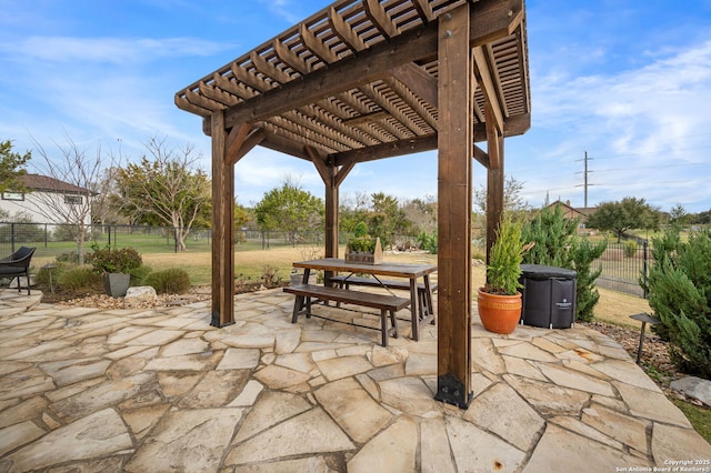 view of patio / terrace with a pergola