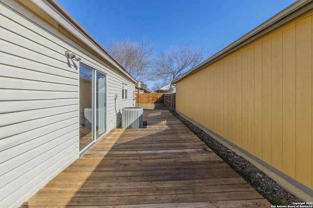 deck with central AC unit