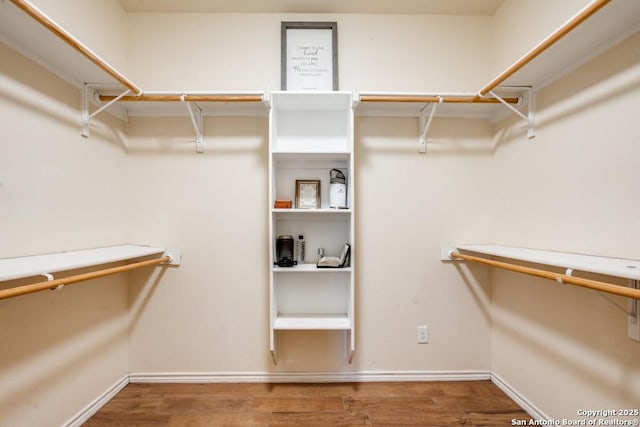 spacious closet with hardwood / wood-style floors