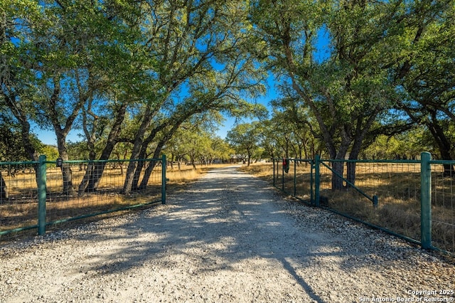 view of road with a rural view