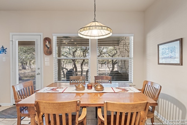 view of dining room