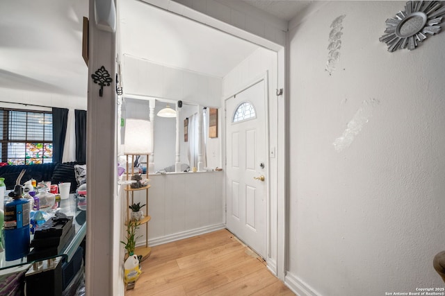 foyer featuring light hardwood / wood-style floors