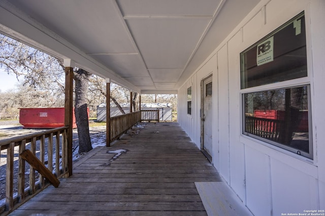 wooden deck with covered porch