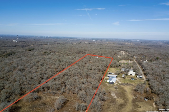 aerial view featuring a rural view