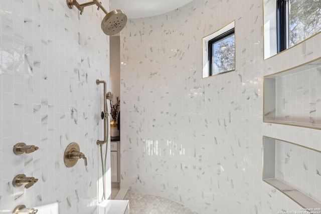 bathroom featuring walk in shower