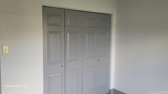 exterior space featuring a closet