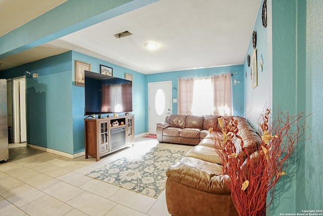 view of tiled living room