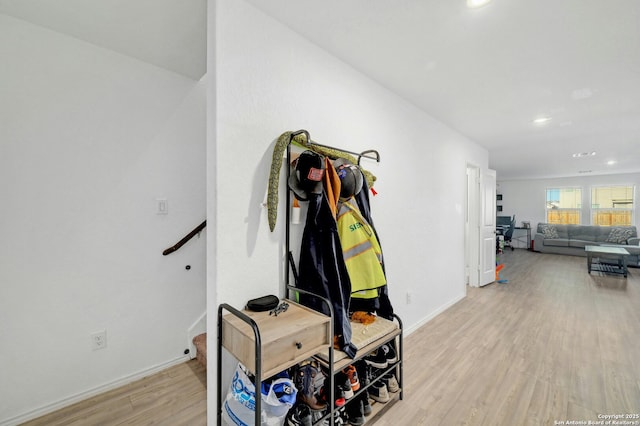 interior space featuring light wood-type flooring