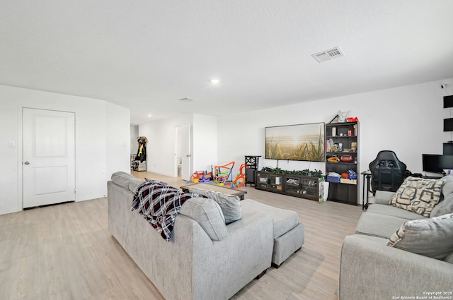 living room featuring light hardwood / wood-style floors