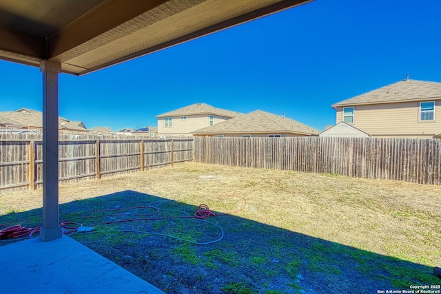 view of yard with a patio area