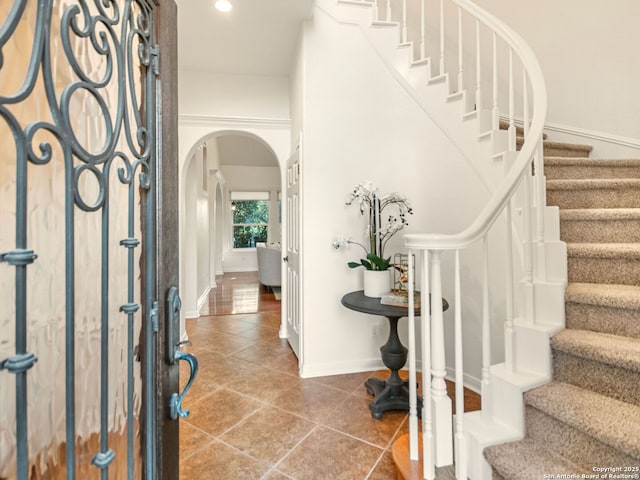 view of tiled foyer entrance