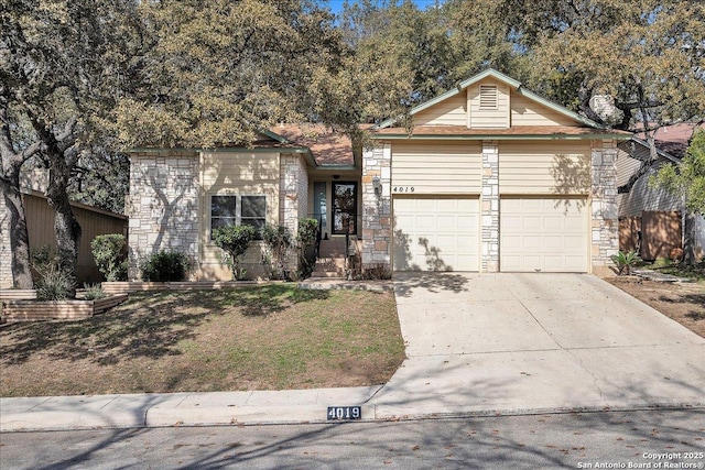 view of front of home with a garage