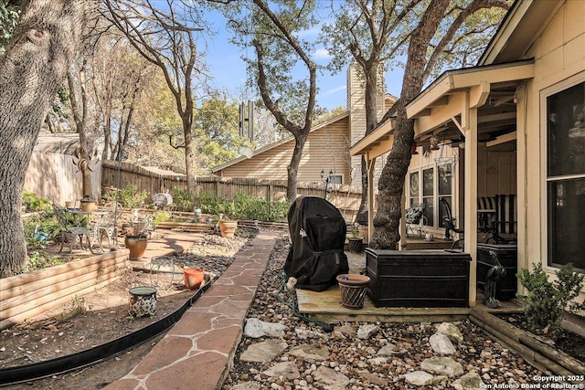 view of patio / terrace featuring a grill