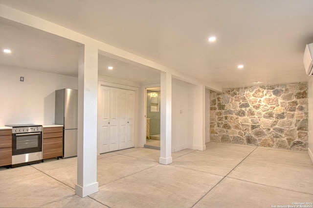 interior space with fridge