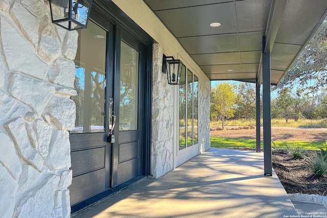 view of patio with french doors