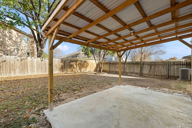 view of patio featuring central AC