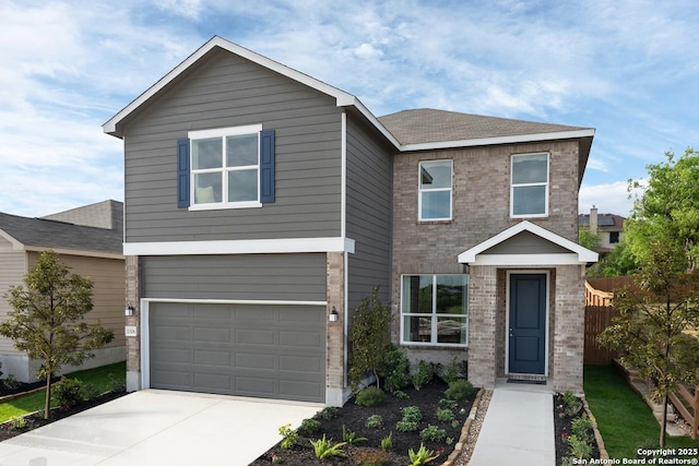 view of front facade with a garage