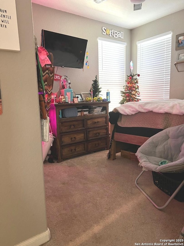 view of carpeted bedroom