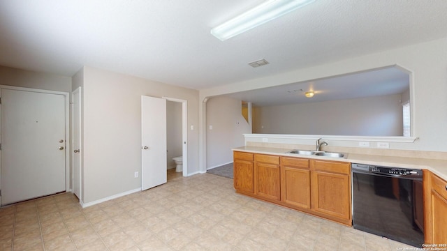 kitchen with sink and dishwasher