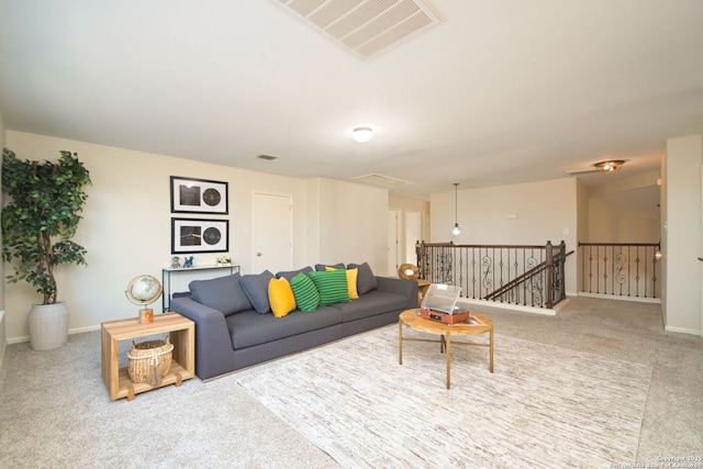 living room featuring carpet flooring