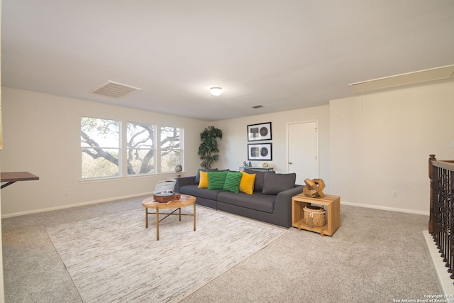 living room featuring carpet floors