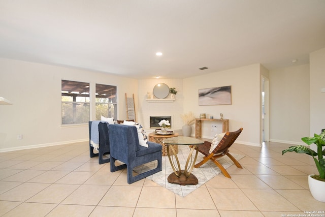 view of tiled living room