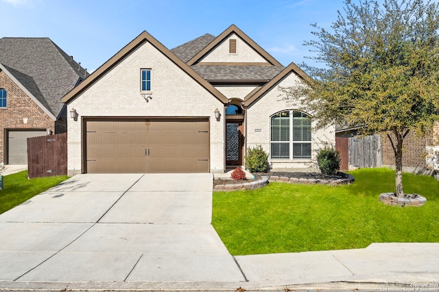 view of front facade featuring a front yard