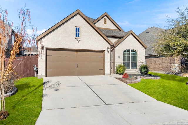 view of front of property with a front lawn