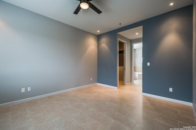 empty room with ceiling fan