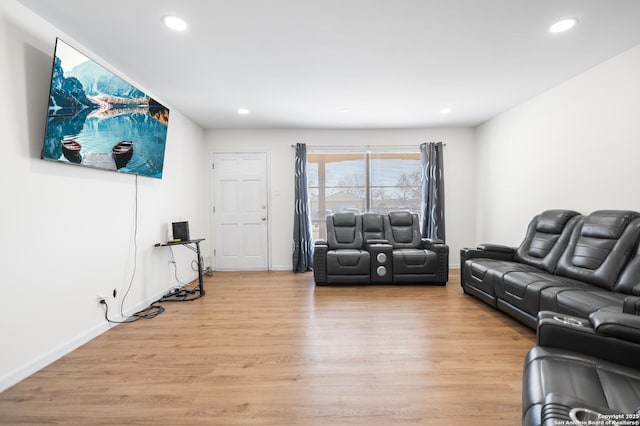 living room featuring light hardwood / wood-style flooring