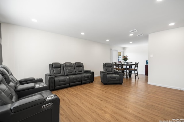 living room featuring light hardwood / wood-style flooring