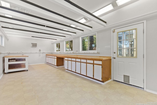 kitchen with built in desk