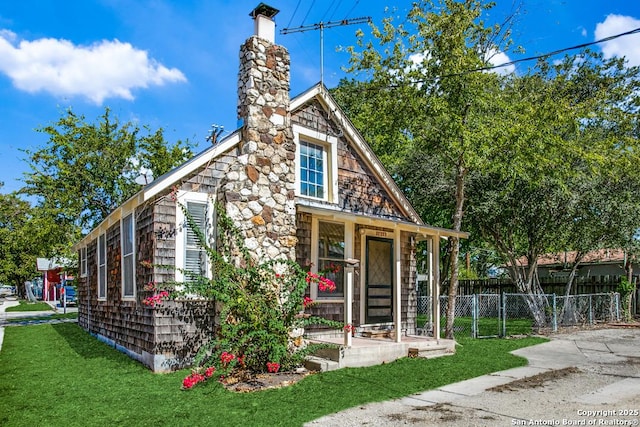 view of home's exterior featuring a yard