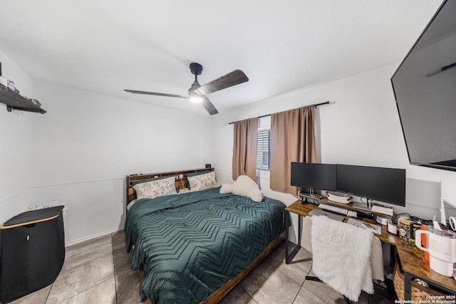 bedroom featuring ceiling fan