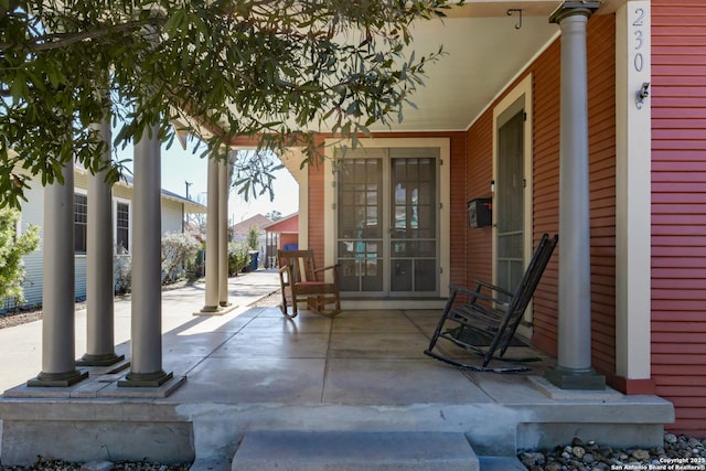 view of patio featuring covered porch