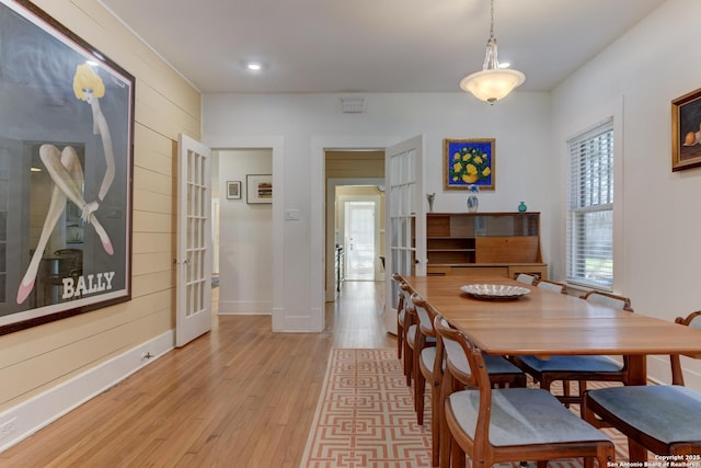 dining room featuring light hardwood / wood-style floors