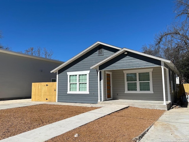 view of single story home