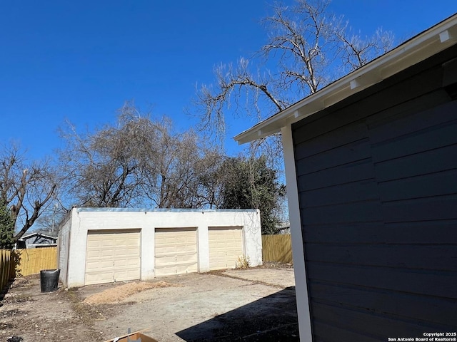 view of garage