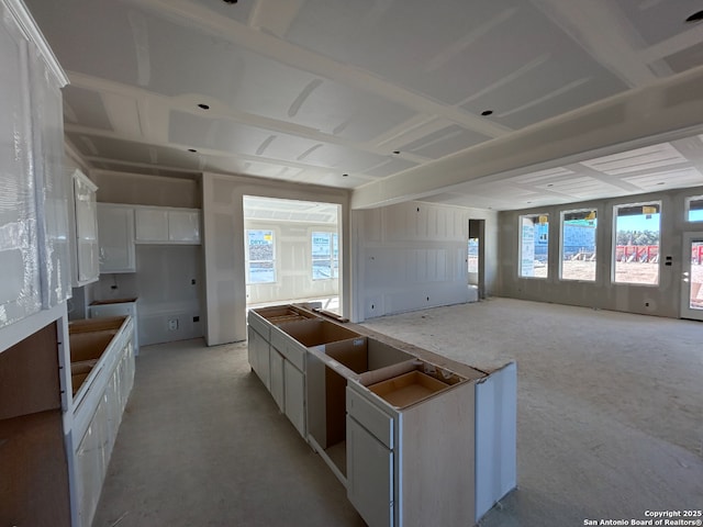 kitchen featuring white cabinets