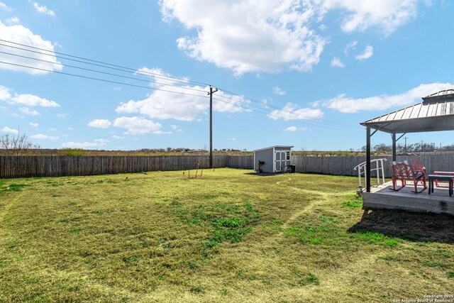 439 Agave Cir, Jourdanton, TX 78026 - view of yard with a gazebo, a patio area, and a shed