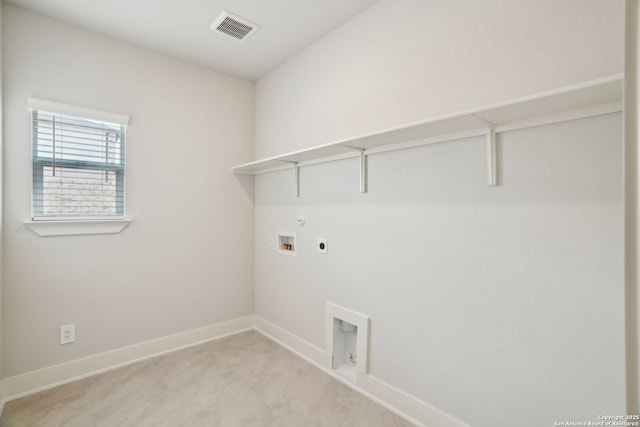 5712 Beths Way, San Antonio, TX 78253 - clothes washing area featuring gas dryer hookup, electric dryer hookup, hookup for a washing machine, baseboards, and light colored carpet
