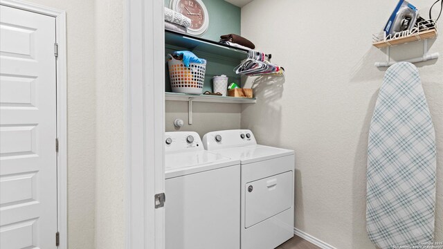 2437 Hiddenbrooke Trce, Seguin, TX 78155 - washroom featuring washing machine and clothes dryer