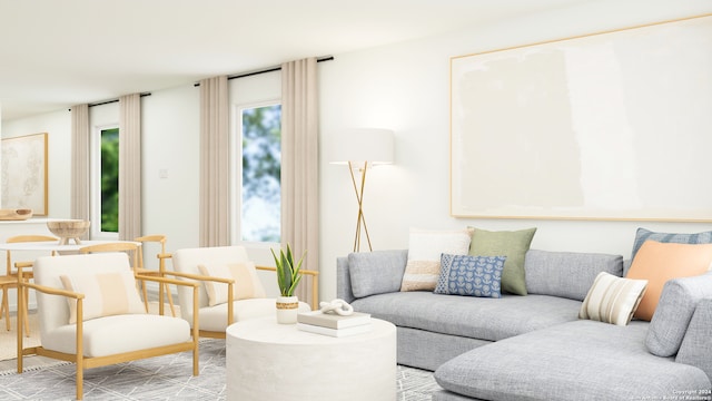 living room with wood-type flooring