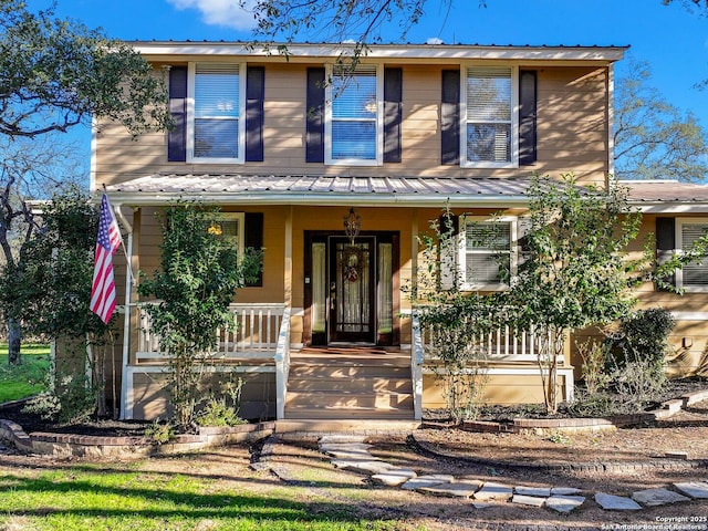 view of front of home with covered porch