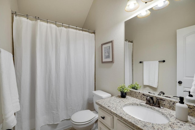 full bathroom with vanity and toilet